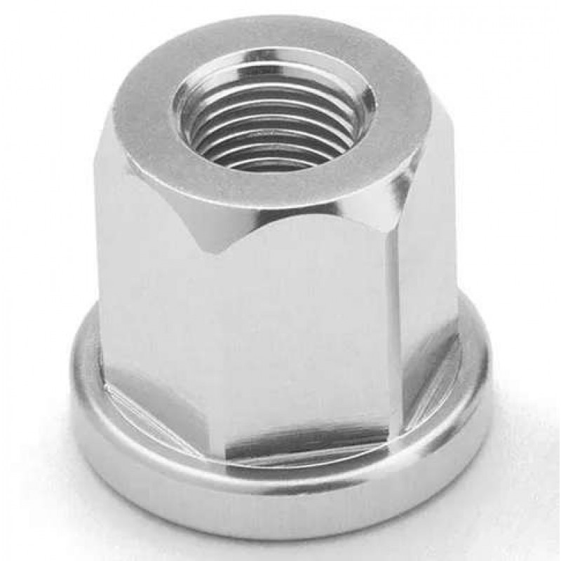 A NEW ITEM Alloy Hub axle Nut 3/8" Flange Type Silver