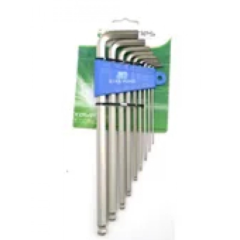 Hex Key with Ball end Set with Holder Silver